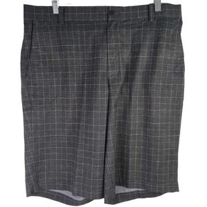 Nike Shorts Golf Tech Men’s 34 Dri-Fit 11” Short Gray Plaid Flat Front Modern